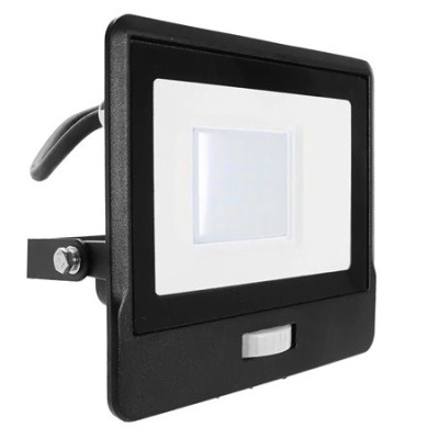 Reflector Led Smd 30w 6400k Ip65 Cu Senzor Miscare - Negru foto