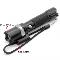 Lanterna SWAT LED 3W CREE Q5 Cu Laser Metalica Reincarcabila C252 foto