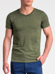 Tricou slim fit barbati S1041 verde foto