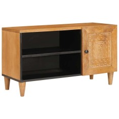 vidaXL Cabinet TV Maro deschis 80 x 33 x 46 cm Lemn masiv de mango 4018095