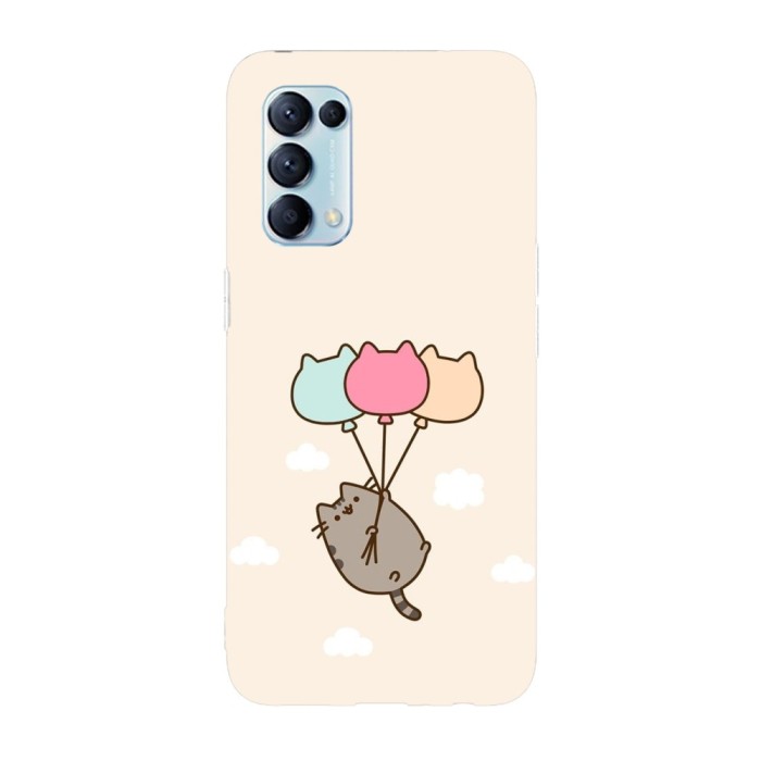 Husa compatibila cu Oppo A55, Viceversa, model Lets fly Pusheen, Silicon, TPU