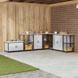 vidaXL Depozitare pentru bucătărie Argintiu 60 x 50 x 92 cm Oțel 874993