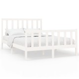 Cumpara ieftin Cadru de pat fara saltea, alb, 160x200 cm, lemn masiv pin