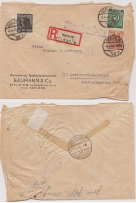 Germany 1948 Postal History Rare Berlin Registered Cover - heavy creasing D.379 foto