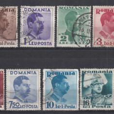 ROMANIA 1935 LP 112 CAROL II UZUALE SERIE STAMPILATA