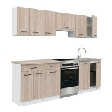 Praktik 240 unitate de bucătărie carcasă albă, față stejar sonoma