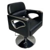 Scaun Coafura Frizerie B-84 Total Pro Beauty, Reglabil Hidraulic, Piele Ecologica Neagra, Baza Rotunda Cromata, Blocabil