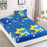 Cumpara ieftin Husa de pat cu elastic albastra cu ursuleti 180x200cm D081