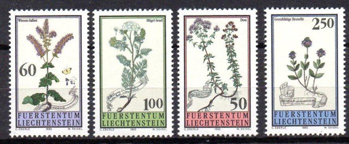 Liechtenstein 1993, Flora, serie neuzata, MNH