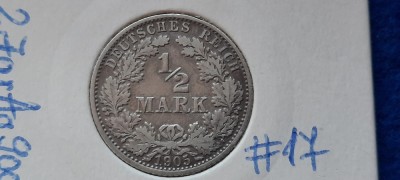 GERMANIA 1/2 MARK 1905 A foto