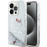 Husa Hello Kitty iPhone 13 Pro Max Hardcase Liquid Glitter Charms Kitty Head, HKHCP13XLIKHET, argintiu