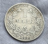 Moneda 1 Mark 1880 H, Germania, Argint, Stare Foarte Buna, Colectie Numismatica