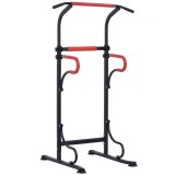 Bara tractiune, inaltime reglabila, manere captusite, din otel si PP, Negru-Rosu 98x84x171-219cm HOMCOM | Aosom Romania