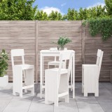 Set de bar pentru gradina, 5 piese, alb, lemn masiv de pin GartenMobel Dekor, vidaXL