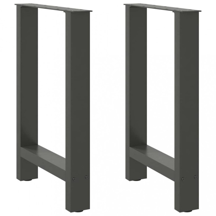 vidaXL Picioare de masă antracit, 2 buc., 60x(72-73) cm, oțel 4013306