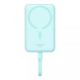 Baterie Externa Wireless Baseus Magnetic Mini, 10000mAh, 30W, PD + FQI, 1 x Lightning - 1 x QI - 1 x USB-C, Albastra P1002210B333-00