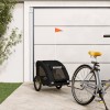 Remorcă Bicicletă Animale vidaXL, Negru, 137x68x72cm, Oxford/Fier, Max 45kg, Transport C&acirc;ini/Pisici