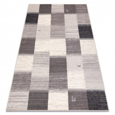 Covor L&amp;acirc;nă ANGEL 7961 / 52022 Geometric, pătrate bej / gri, 240x340 cm foto