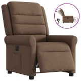 Cumpara ieftin Fotoliu rabatabil electric, maro, material textil