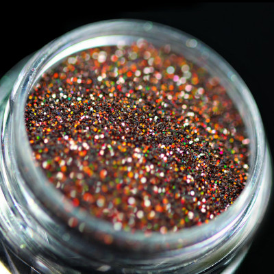 Glitter cosmetic pentru machiaj si body art PK169(maro cu sclipiri multicolore) KAJOL Beauty, 1g foto