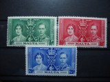 MALTA 1937 SERIE INCORONAREA GEORGE VI MH