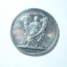 Copie pe folie argint a Medaliei Franta 1810 - Concordia , urme adeziv pe verso