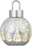 Glob decorativ de Craciun LED din sticla argintie, 18 cm, MagicHome