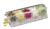 Suport condimente din acril, 5 compartimente, 37x14x12 cm