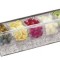 Suport condimente din acril, 5 compartimente, 37x14x12 cm