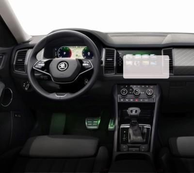 Folie Protectie Navigatie Skoda Kodiaq 2016-2021, Duragon, protectie Display Navigatie, silicon Transparent, Anti-zgarieturi, kit instalare foto