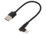 Cablu USB 2.0 Apple Lightning la USB A, 0,2m, unghi, Gembird