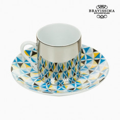 Cup with Plate Magic Por?elan Albastru Gri - Kitchen&amp;#039;s Deco Colectare by Bravissima Kitchen foto