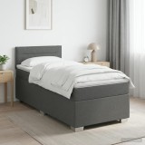 Cumpara ieftin Pat box spring cu saltea si LED Gri inchis 80 x 200 cm Tesatura