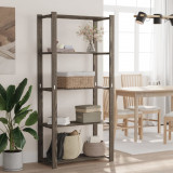 vidaXL Suport depozitare 5 niveluri gri, 80x38x170 cm, lemn masiv pin 373385