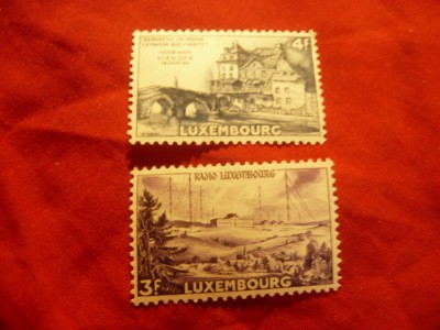 Serie Luxemburg 1953 - Peisaje , cladiri , 2 valori foto