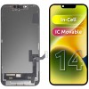 Display cu Touchscreen JK pentru Apple iPhone 14, cu Rama, Versiune LCD In-Cell IC Movable, Negru
