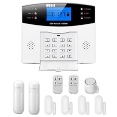 Alarma fara fir, control vocal, Wifi GSM 4G, memento prin SMS, notificare pe telefon, afisaj de 2.4 inchi, alb
