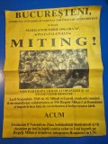 afis 8 noiembrie 1994 - miting in piata palatului din bucuresti - sustinerea regelui mihai - dimensiuni 53 / 41 cm