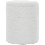 HOMCOM Taburet Rotund Tip Pouf cu Spațiu de Depozitare 33L din Sherpa cu Capac, Capacitate 120kg, Living, Hol, Alb | Aosom Romania
