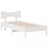 Cumpara ieftin Cadru de pat fara saltea, alb, 75x190 cm, lemn masiv de pin