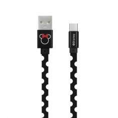 Cablu USB Type C / USB C - USB, cu Licenta, cu Buline, Minnie Dots, Negru foto