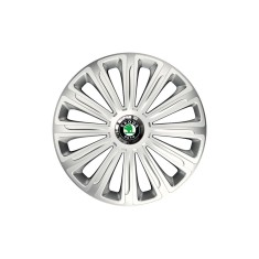 Set 4 capace roti Cu Inel Cromat Trend R15 pentru gama auto Skoda
