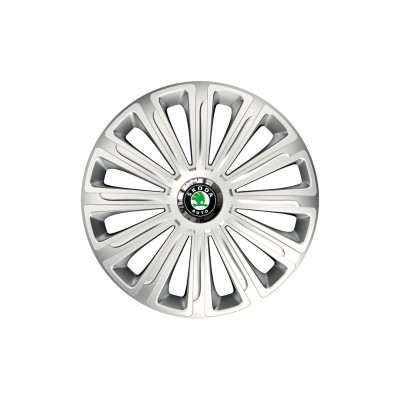Set 4 capace roti Cu Inel Cromat Trend R14 pentru gama auto Skoda foto