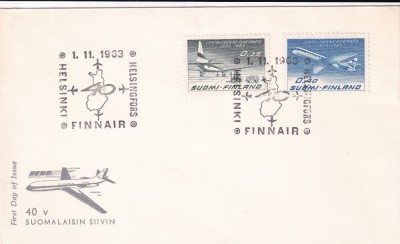 FILATELIE TEMATICA - PLIC FINLANDA TEMATICA AVION AVIOANE foto