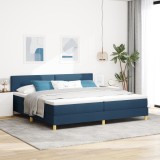 VidaXL Pat cu cutie și saltea albastră 200x200 cm țesătură