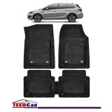 Covorase Auto TeamCar&reg; Tip Tavita Compatibile Opel Astra J Sports Tourer (2009-2015) Negru Material Rezistent, Cauciuc