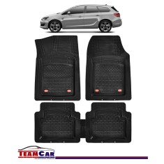 Covorase Auto TeamCar&reg; Tip Tavita Compatibile Opel Astra J Sports Tourer (2009-2015) Negru Material Rezistent