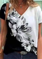 Tricou Piece Floral Printed Single Jersey Fabric foto