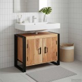 vidaXL Dulap de chiuvetă Maro 71 x 33 x 58 cm Lemn Solid de Acacia 4102767