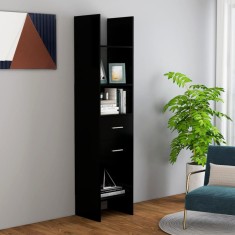 vidaXL Bibliotecă, negru, 40x35x180 cm, PAL